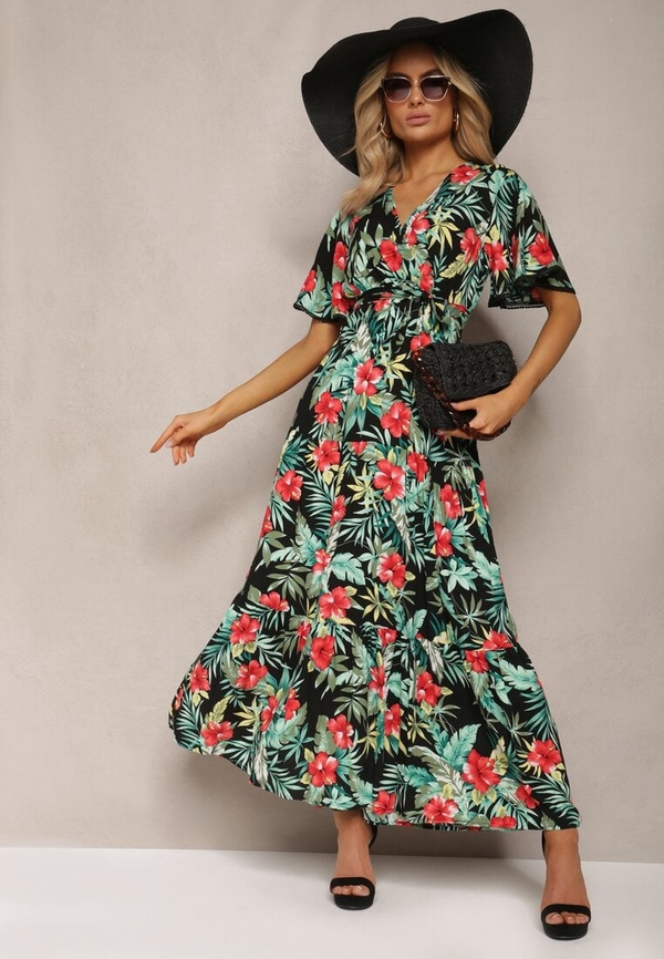 Sukienka Renee z dekoltem w kształcie litery v z krótkim rękawem