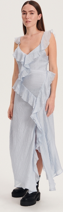 Sukienka Reserved na ramiączkach z tkaniny z dekoltem w kształcie litery v