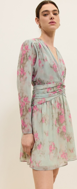 Sukienka Reserved z okrągłym dekoltem mini z tkaniny
