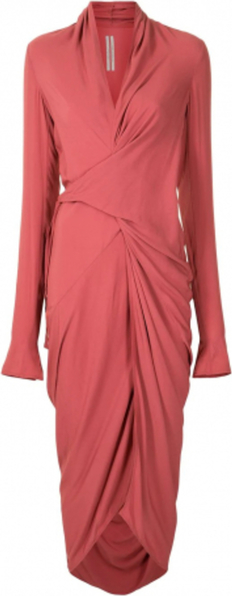 Sukienka Rick Owens z dekoltem w kształcie litery v w stylu casual asymetryczna