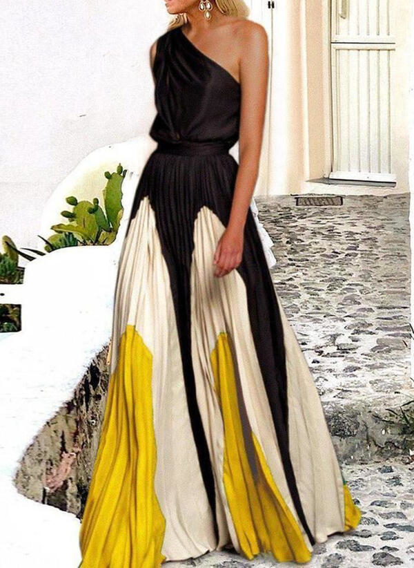 Sukienka Sandbella maxi asymetryczna z dekoltem w kształcie litery v