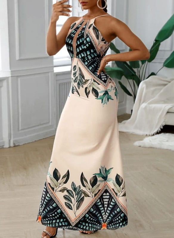 Sukienka Sandbella maxi na ramiączkach w stylu boho