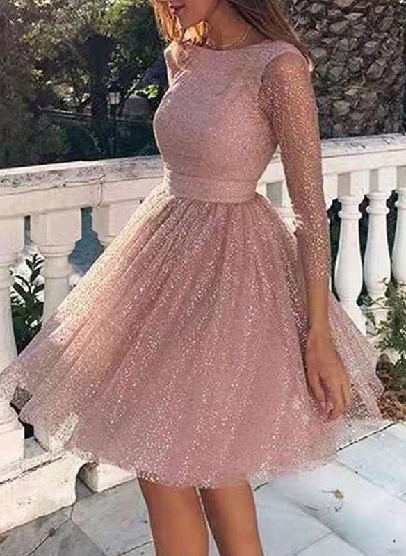 Sukienka Sandbella mini z długim rękawem