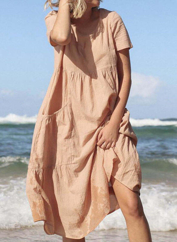 Sukienka Sandbella z krótkim rękawem w stylu boho
