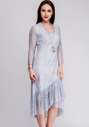Sukienka Semper asymetryczna midi z długim rękawem