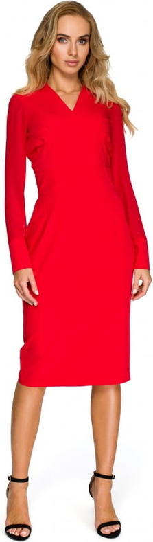 Sukienka Style z dekoltem w kształcie litery v z długim rękawem z szyfonu