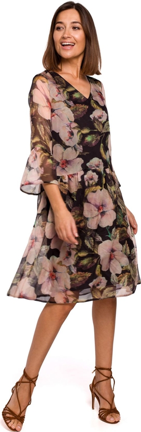 Sukienka Style z szyfonu z długim rękawem