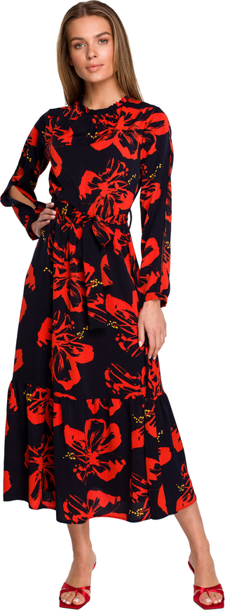 Sukienka Stylove z okrągłym dekoltem z długim rękawem