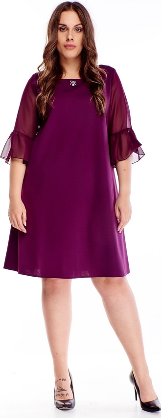 Sukienka TAGLESS mini z okrągłym dekoltem z długim rękawem