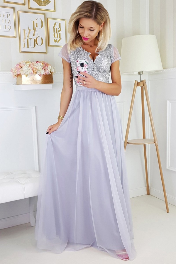 Sukienka TAGLESS rozkloszowana z dekoltem w kształcie litery v maxi