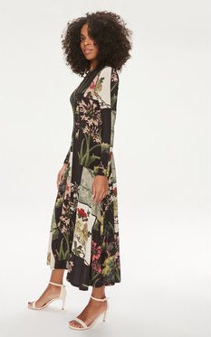 Sukienka Ted Baker maxi z dekoltem w kształcie litery v z długim rękawem