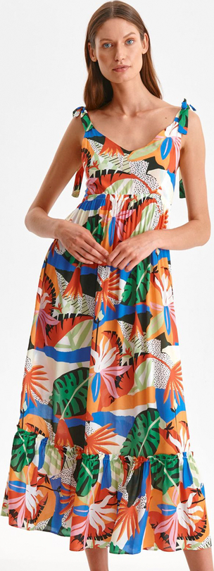 Sukienka Top Secret maxi z odkrytymi ramionami z dekoltem w kształcie litery v