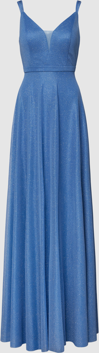Sukienka Troyden Collection z dekoltem w kształcie litery v maxi rozkloszowana