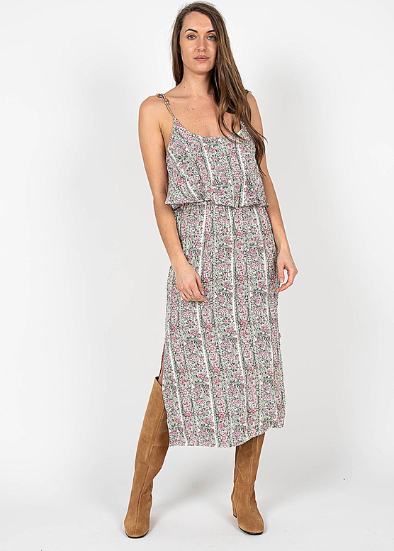 Sukienka ubierzsie.com na ramiączkach z okrągłym dekoltem z tkaniny