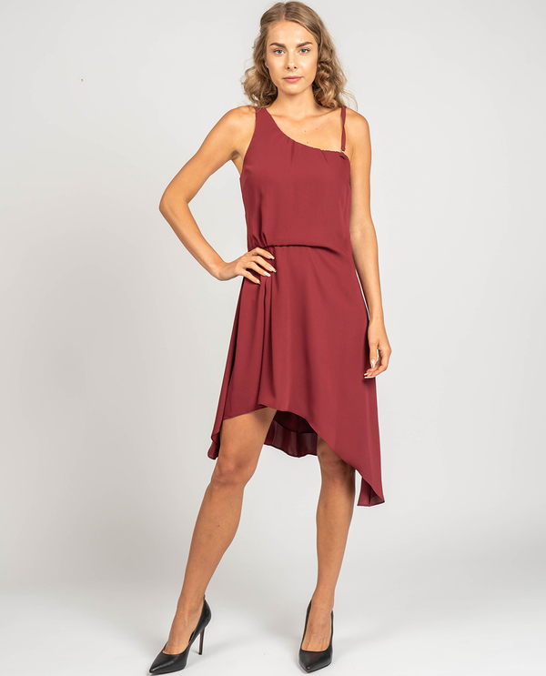 Sukienka ubierzsie.com z dekoltem w kształcie litery v na ramiączkach z tkaniny