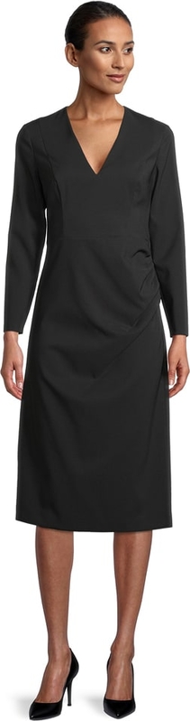 Sukienka Vera Mont z dekoltem w kształcie litery v z długim rękawem midi