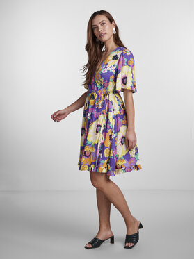 Sukienka YAS z dekoltem w kształcie litery v mini z krótkim rękawem