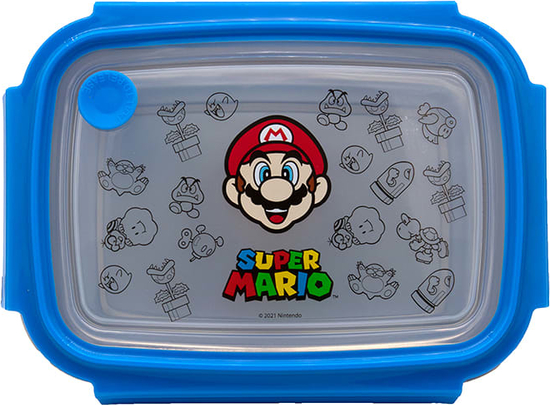 Super Mario Śniadaniówka &amp;quot;Super Mario&amp;quot; ze stali szlachetnej - 19,5 x 14,2 x 7 cm