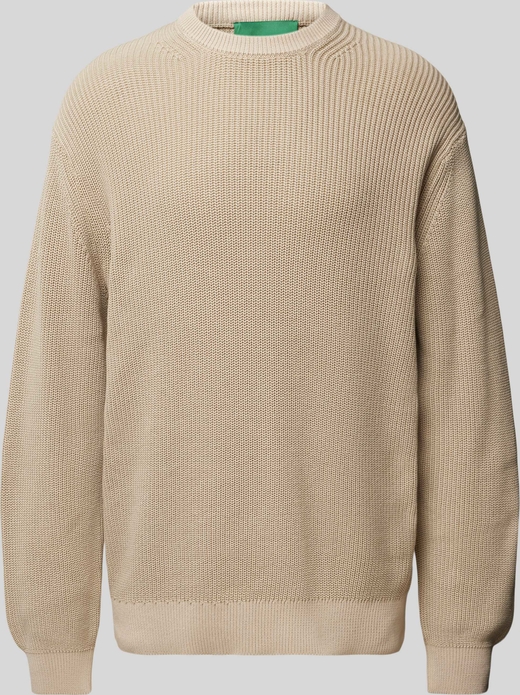 Sweter Annarr z bawełny w stylu casual z okrągłym dekoltem