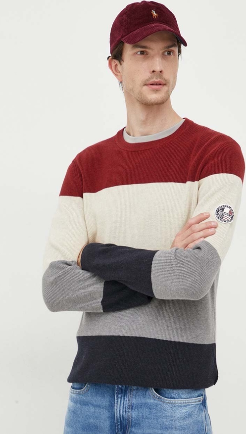 Sweter answear.com z okrągłym dekoltem w stylu casual z bawełny