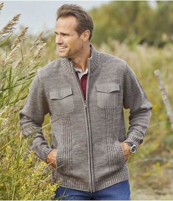 Sweter Atlas For Men w stylu casual z wełny ze stójką