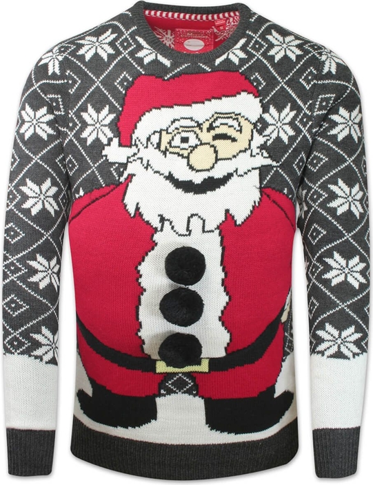 Sweter Brave Soul z okrągłym dekoltem w bożonarodzeniowy wzór