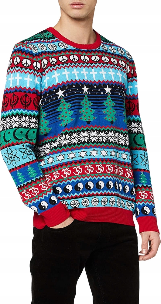 Sweter British Christmas Jumpers w młodzieżowym stylu w bożonarodzeniowy wzór
