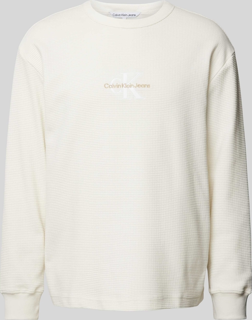 Sweter Calvin Klein z okrągłym dekoltem w młodzieżowym stylu