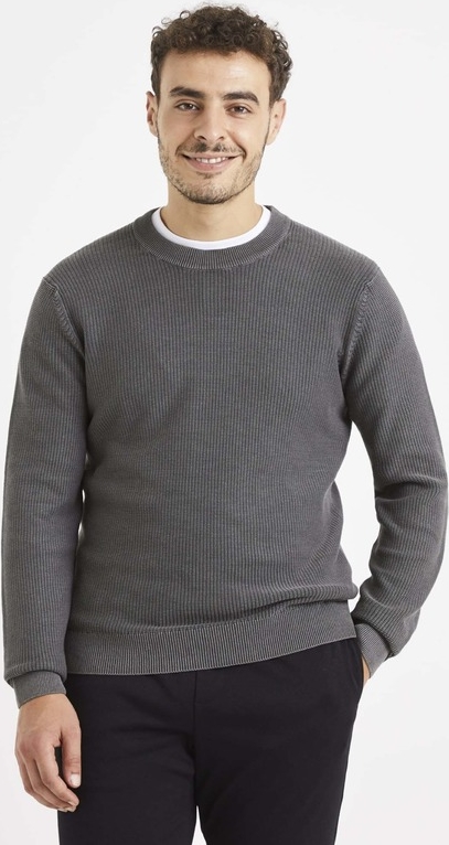 Sweter CELIO z bawełny z okrągłym dekoltem