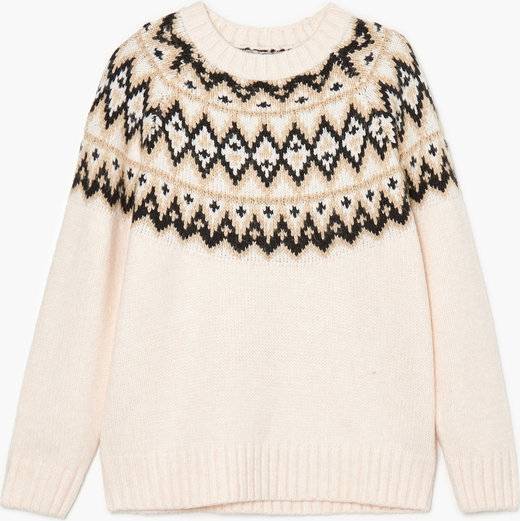 Sweter Cropp z dzianiny w stylu skandynawskim