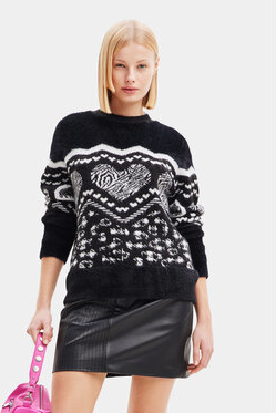 Sweter Desigual z nadrukiem