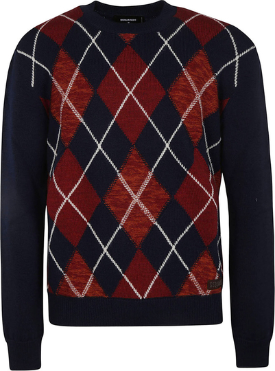 Sweter Dsquared2 w młodzieżowym stylu z okrągłym dekoltem