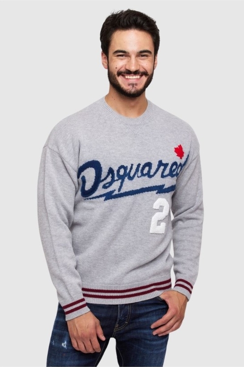 Sweter Dsquared2 z okrągłym dekoltem w młodzieżowym stylu