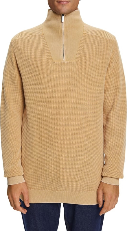 Sweter Esprit ze stójką z bawełny w stylu casual