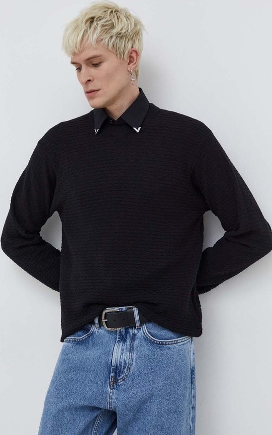 Sweter Hugo Boss z bawełny w stylu casual ze stójką