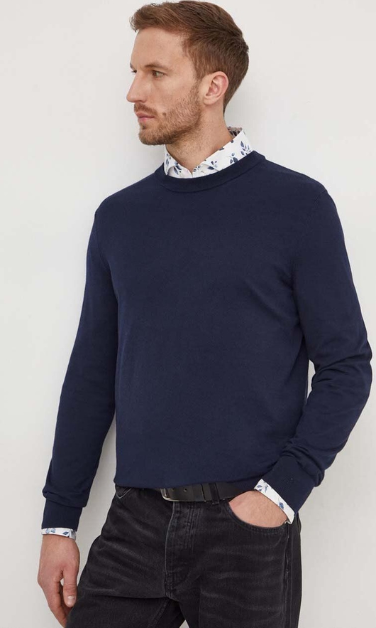 Sweter Hugo Boss z bawełny z okrągłym dekoltem w stylu casual