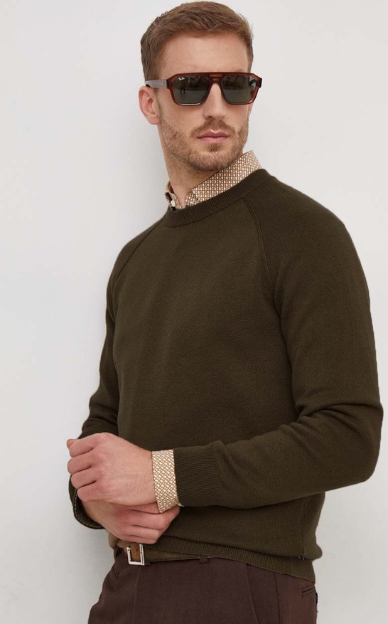 Sweter Hugo Boss z okrągłym dekoltem w stylu casual