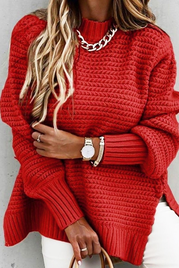 Sweter IVET z tkaniny w stylu casual