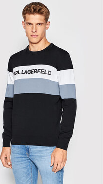 Sweter Karl Lagerfeld w młodzieżowym stylu z okrągłym dekoltem