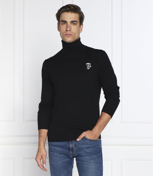 Sweter Karl Lagerfeld z golfem z wełny