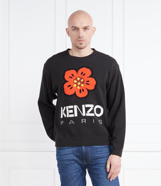Sweter Kenzo z okrągłym dekoltem z bawełny w młodzieżowym stylu