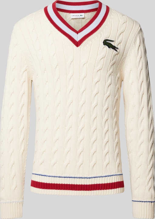 Sweter Lacoste z bawełny w młodzieżowym stylu z okrągłym dekoltem