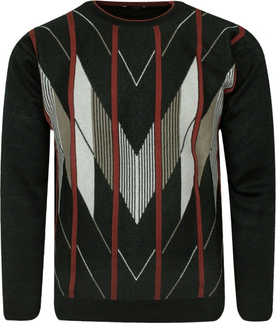 Sweter Max Sheldon w stylu klasycznym w geometryczne wzory