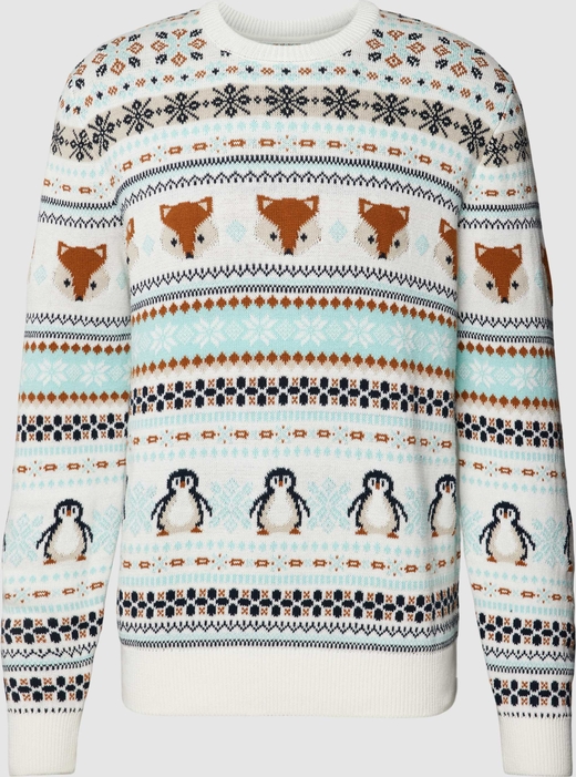 Sweter McNeal w młodzieżowym stylu z okrągłym dekoltem z bawełny