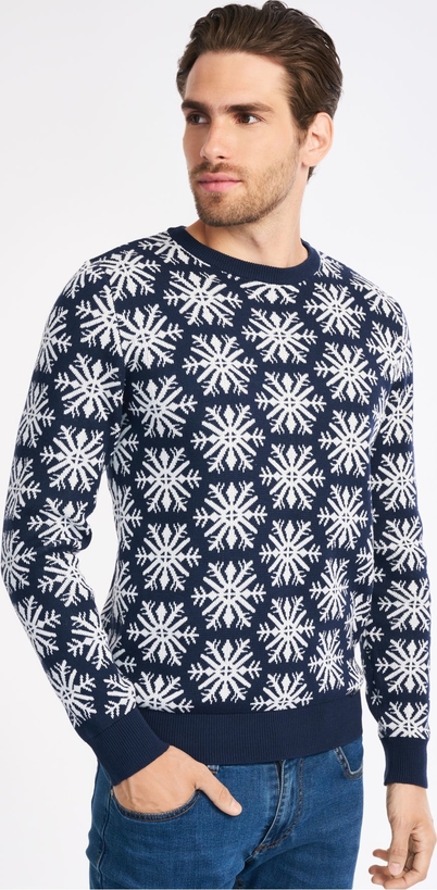 Sweter Ochnik w młodzieżowym stylu w bożonarodzeniowy wzór