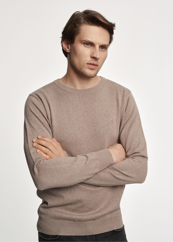 Sweter Ochnik w stylu casual z bawełny z okrągłym dekoltem