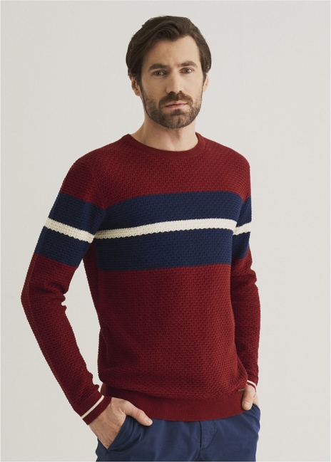 Sweter Ochnik z okrągłym dekoltem z bawełny w młodzieżowym stylu