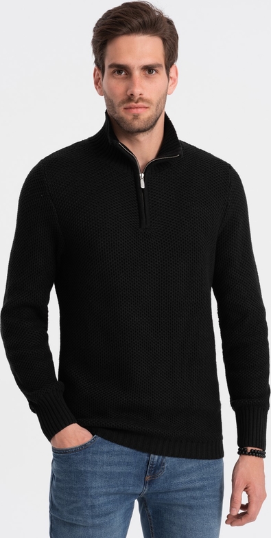 Sweter Ombre ze stójką z bawełny w stylu casual