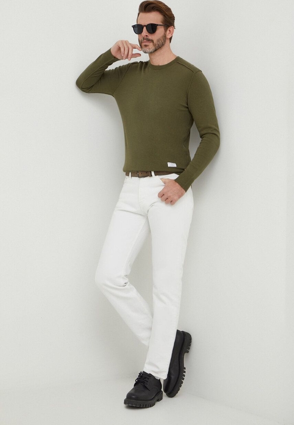 Sweter Pepe Jeans z okrągłym dekoltem w stylu casual z bawełny