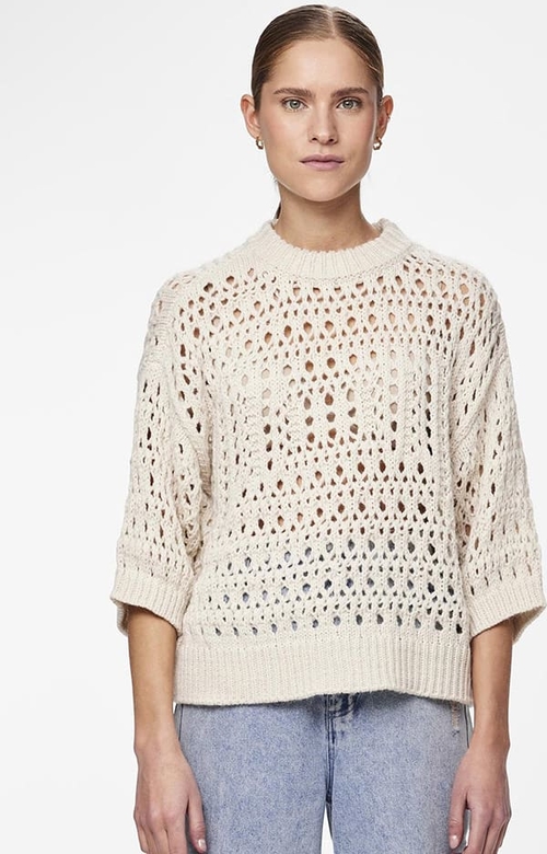Sweter Pieces w stylu casual z bawełny